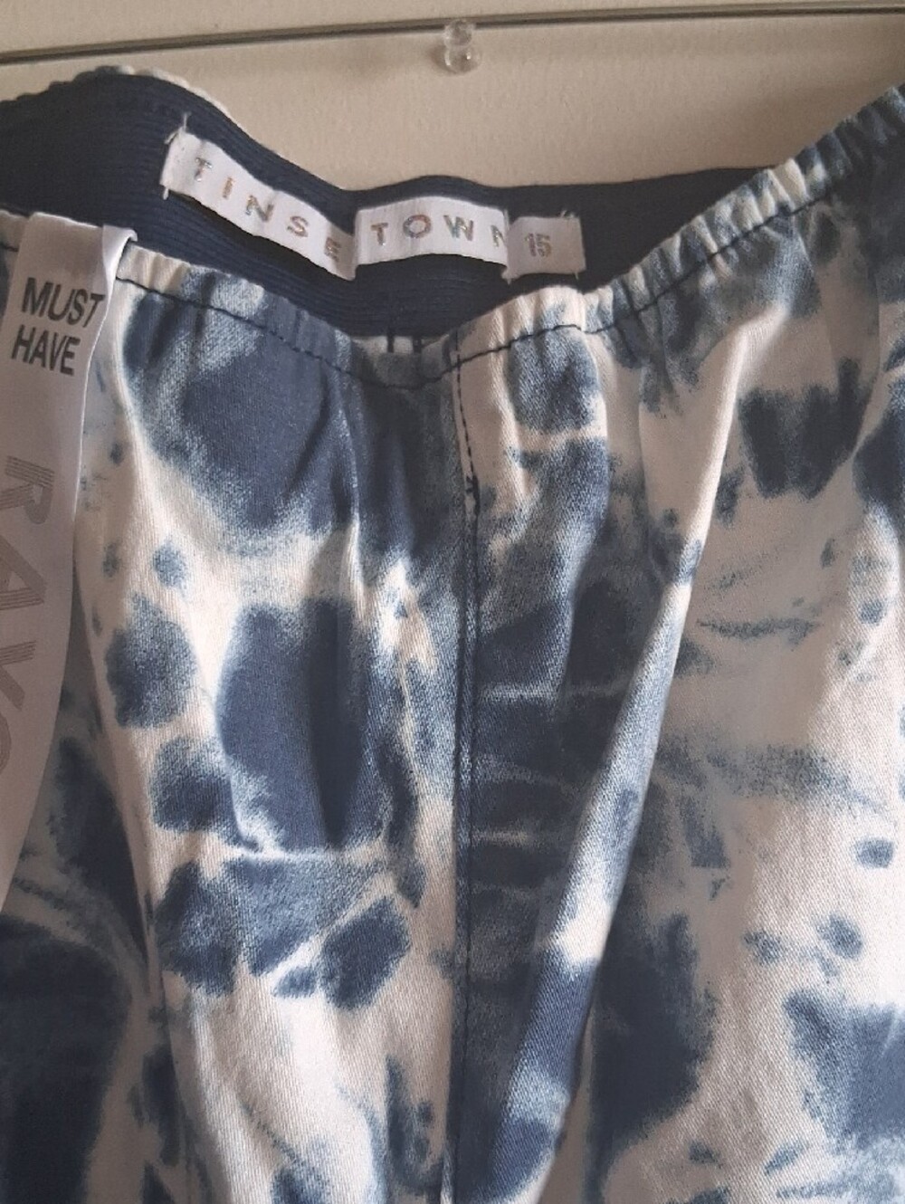 Tinsel Blue and White Tie-Dye Jeans Size 15 - Picture 3 of 7